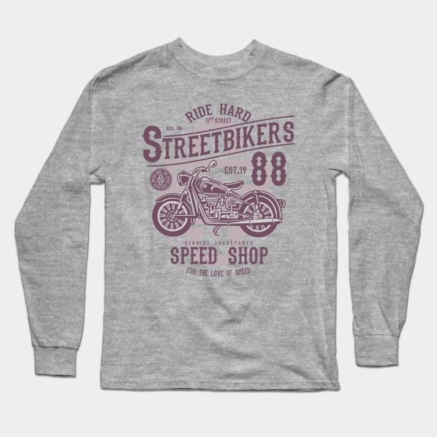 Street Motorbike Long Sleeve T-Shirt by lionkingdesign